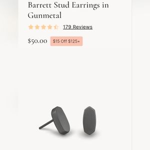 Kendra Scott Barrett Stud earrings, gunmetal